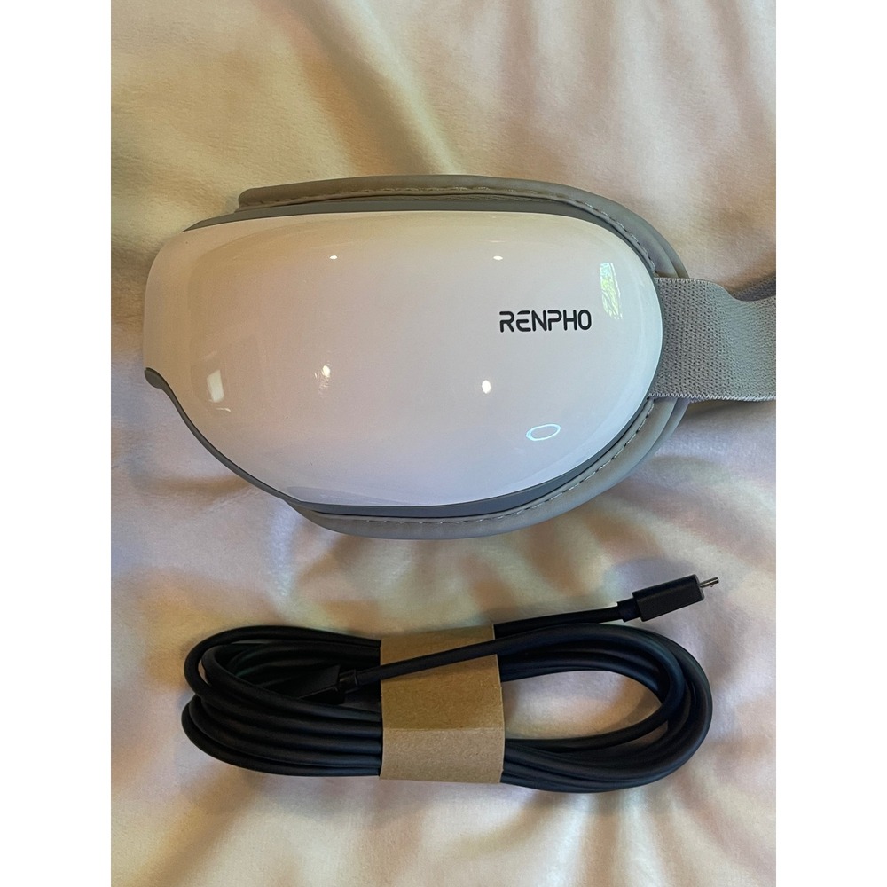Renpho Eye Massager with Heat Bluetooth Music White Gray RF-EM001 Foldable